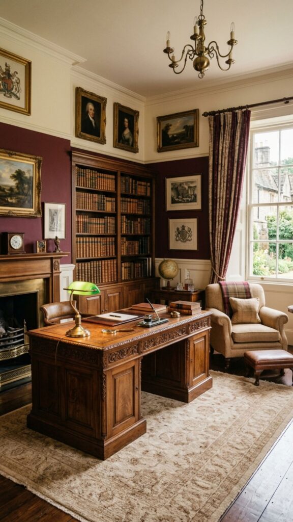 18. Deep Burgundy for a Classic Study Feel