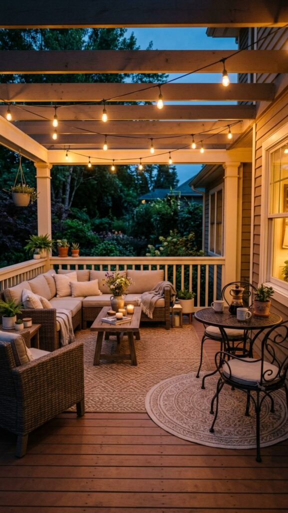 18. Define Zones on a Larger Porch