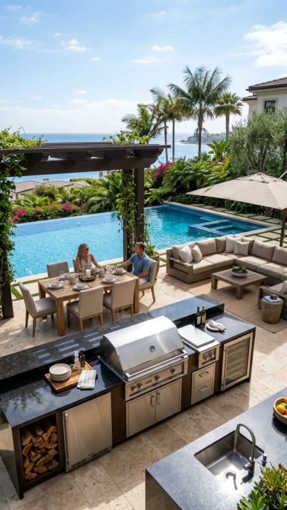 18. Design a Poolside Kitchen Setup