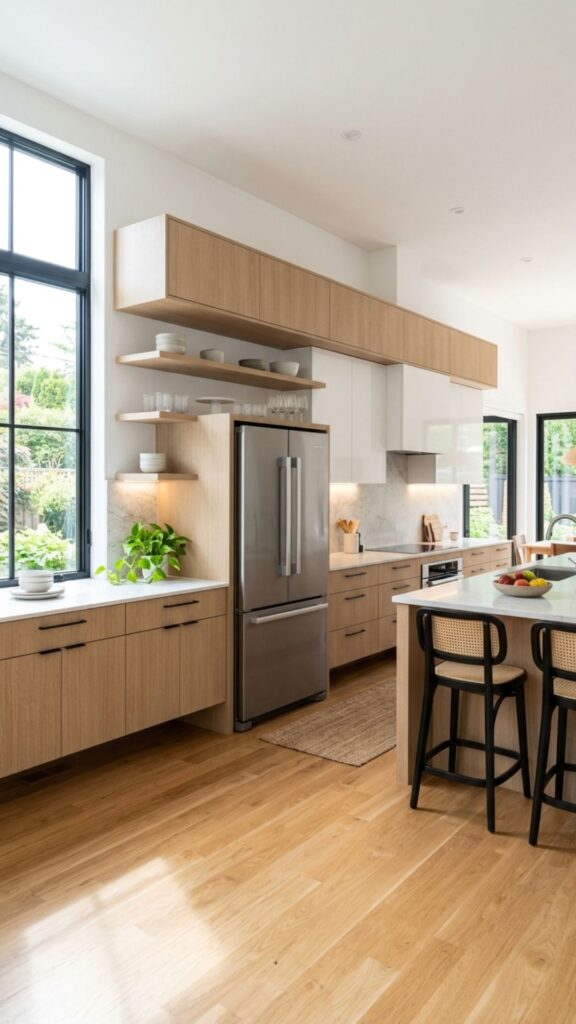 18. Floating Cabinets Around Refrigerator