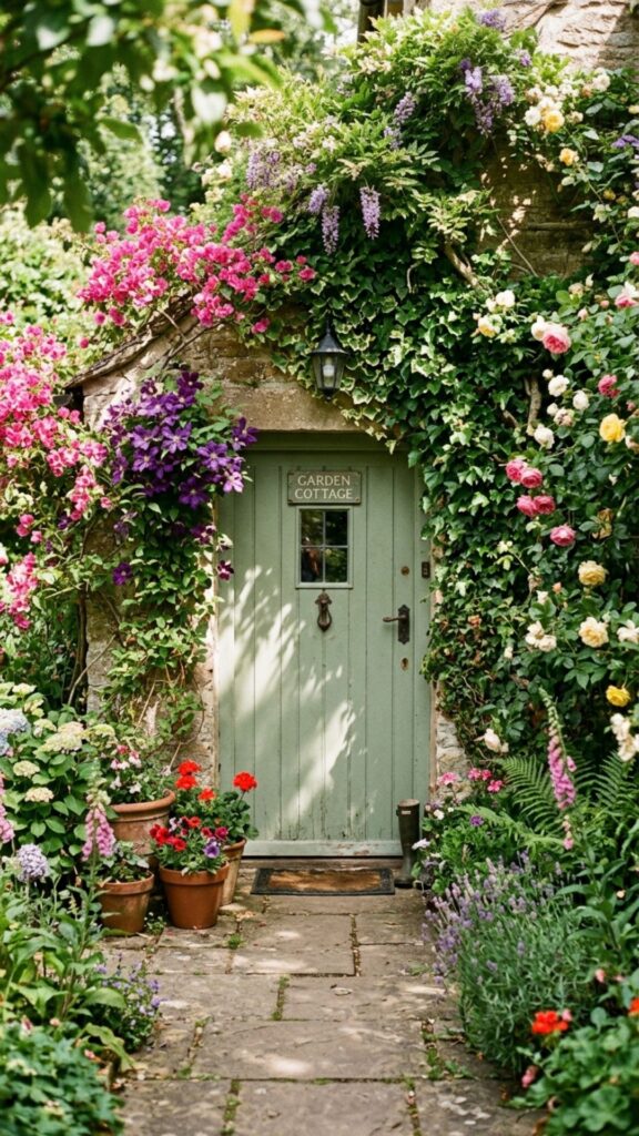 18. Frame Your Door with Climbing Vines