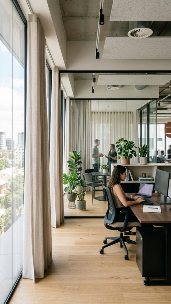 18. Glass Walls With Curtains