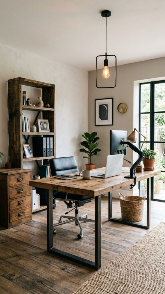 18. Mix Rustic Details With Modern Furniture