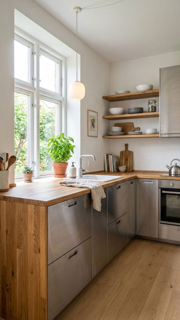 18. Scandinavian Style Aluminum Kitchen Cabinets