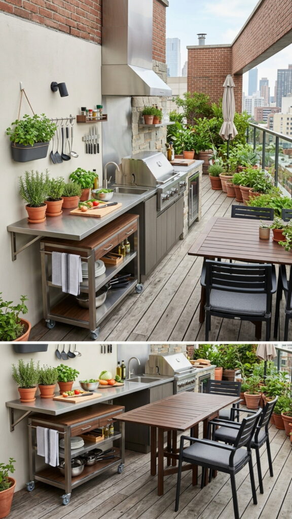 18. Space-Saving Kitchen with Foldaway Features