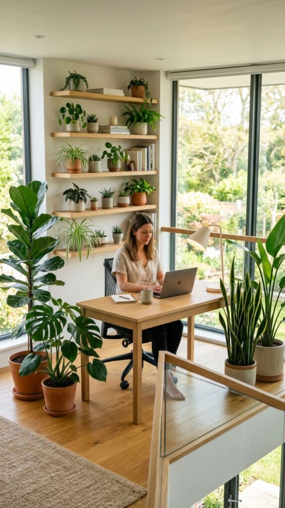 19. Add Plants Around Your Elevated Workspace