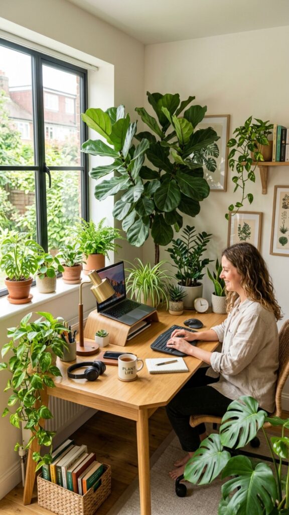 19. Add Plants Around an Angled Workspace