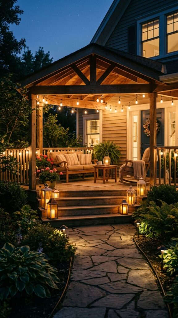 19. Add Strategic Outdoor Lighting for Evening Use