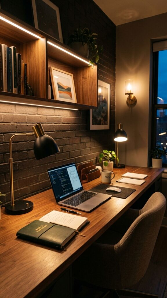 19. Add Warm Lighting Across the Workspace
