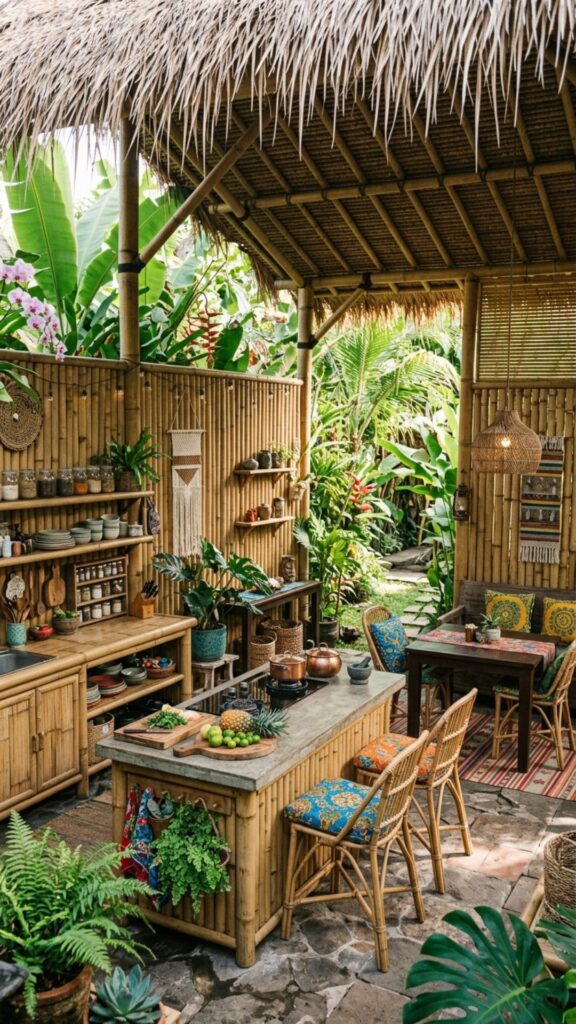 19. Bamboo and Thatch Tropical Enclosure