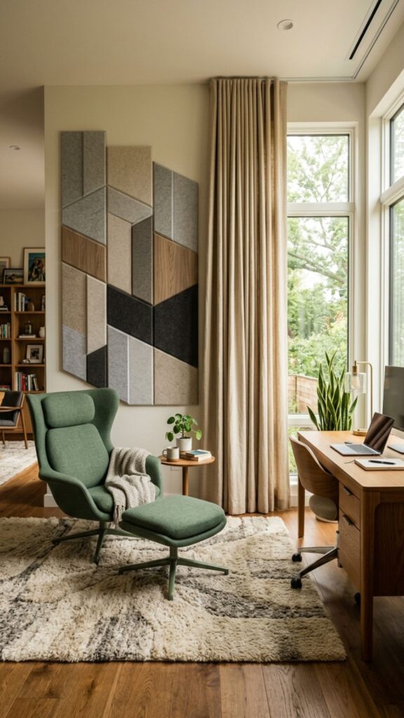 19. Combine Acoustic Panels With Soft Furnishings