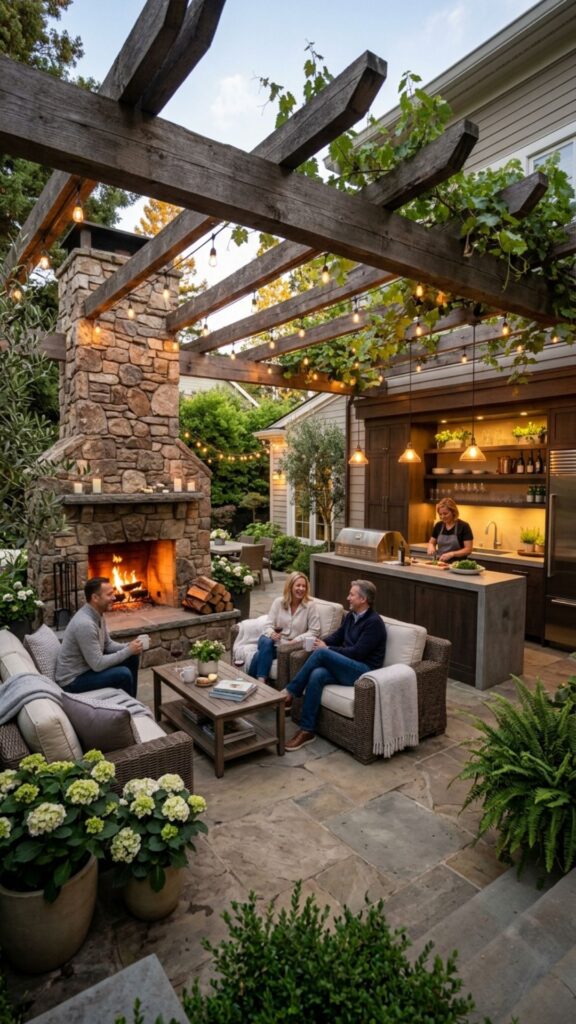 19. Cozy Fireplace Beside the Kitchen