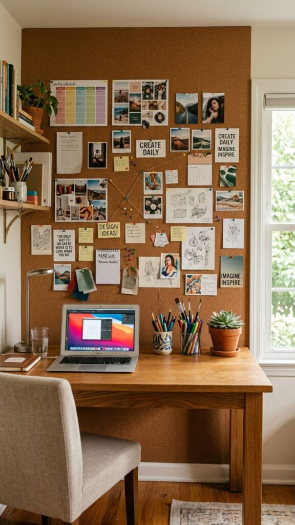 19. Create a Cork Wall for Notes and Inspiration
