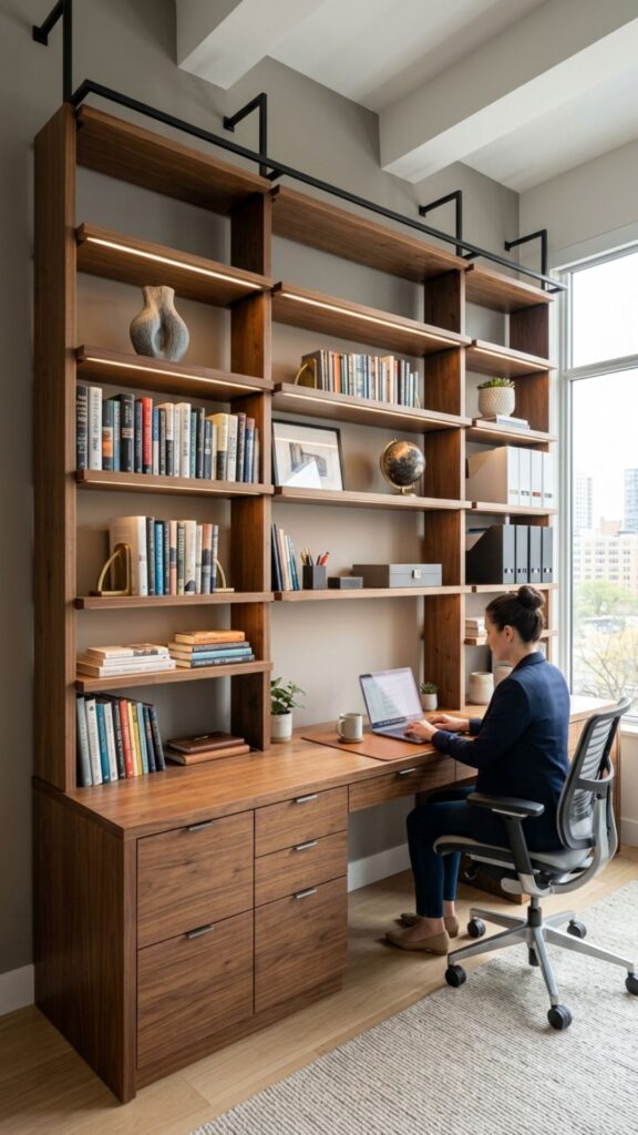 19. Create a Desk-to-Ceiling Storage System