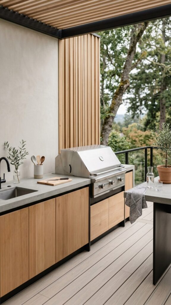 19. Create a Minimalist Deck Kitchen