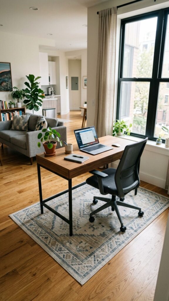 19. Define the Office With a Small Rug