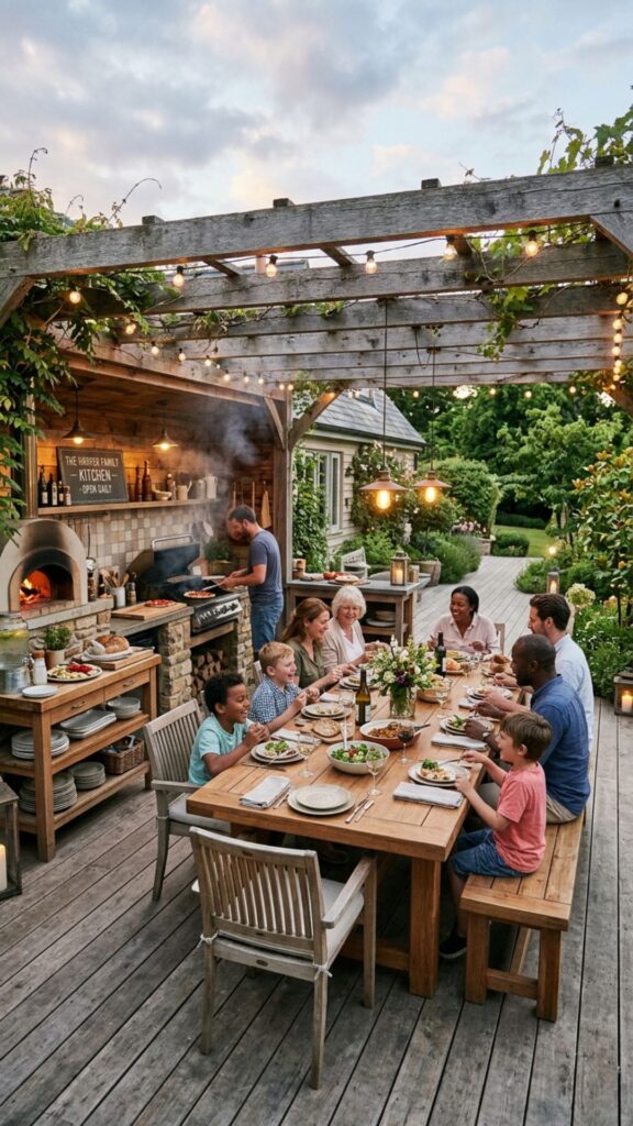 19. Family-Friendly Open Dining Kitchen