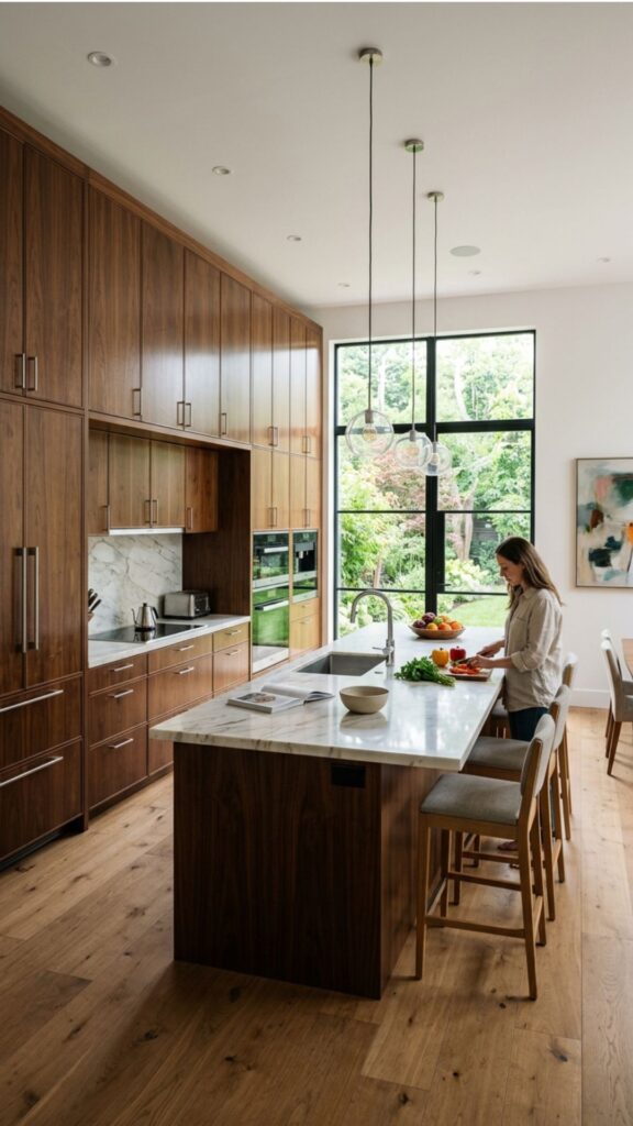 19. Floor-to-Ceiling Brown Cabinets