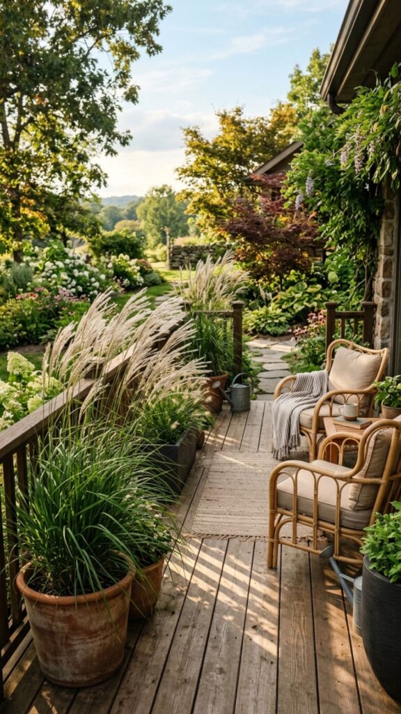 19. Frame Your View With Potted Grasses