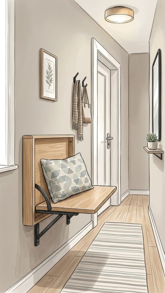 19. Install a Fold-Down Bench for Tight Corridors