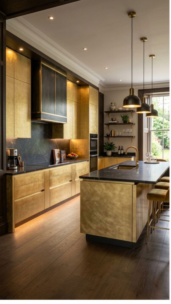 19. Luxury Gold Finish Aluminum Cabinets