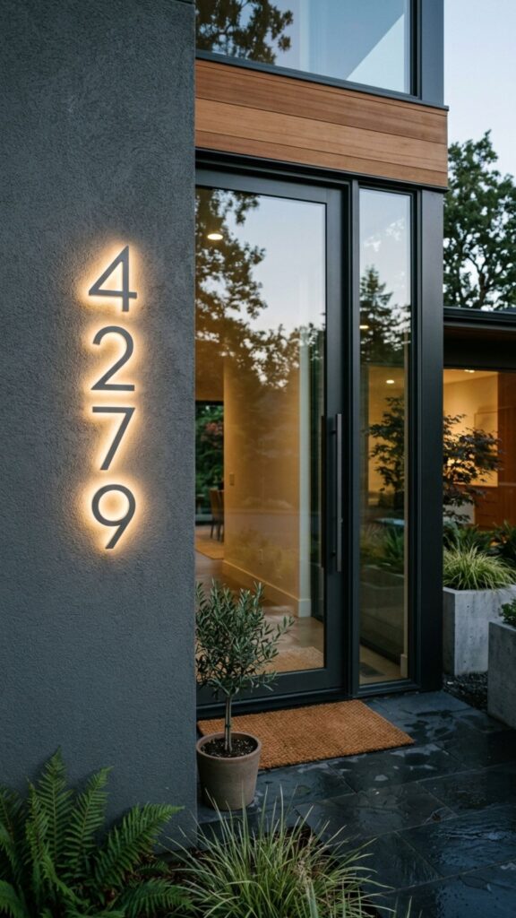 19. Pair a Glass Door With a Statement House Number