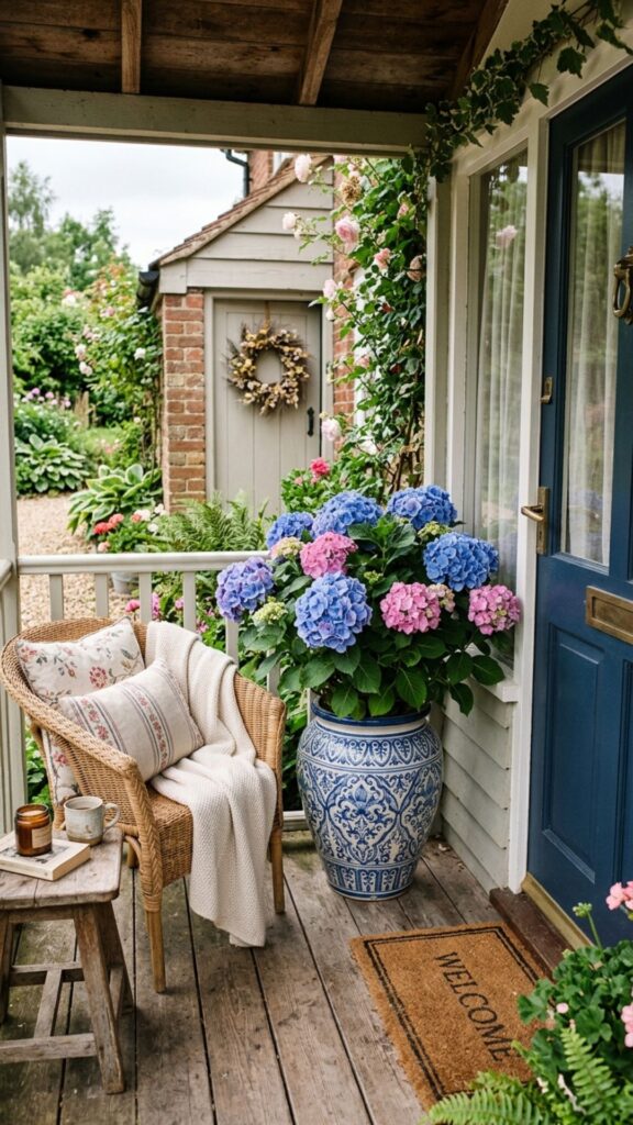 19. Style a Small Porch with One Perfect Pot