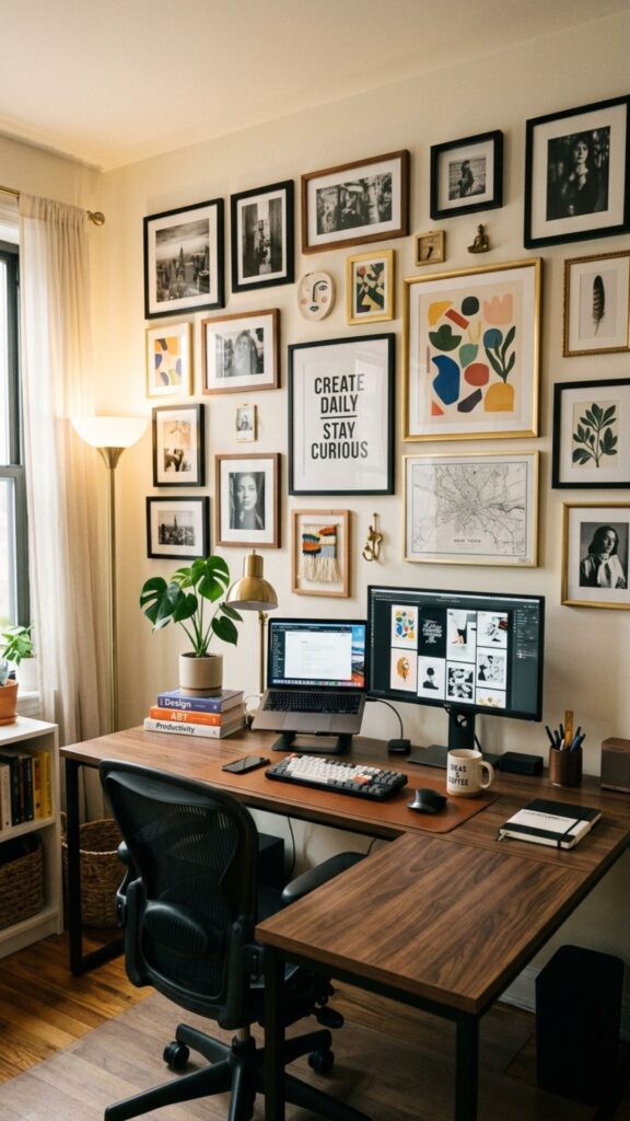19. Style the Wall Behind Your Desk