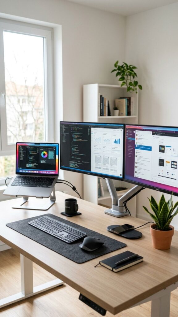19. Use a Laptop and Dual Monitor Hybrid Setup