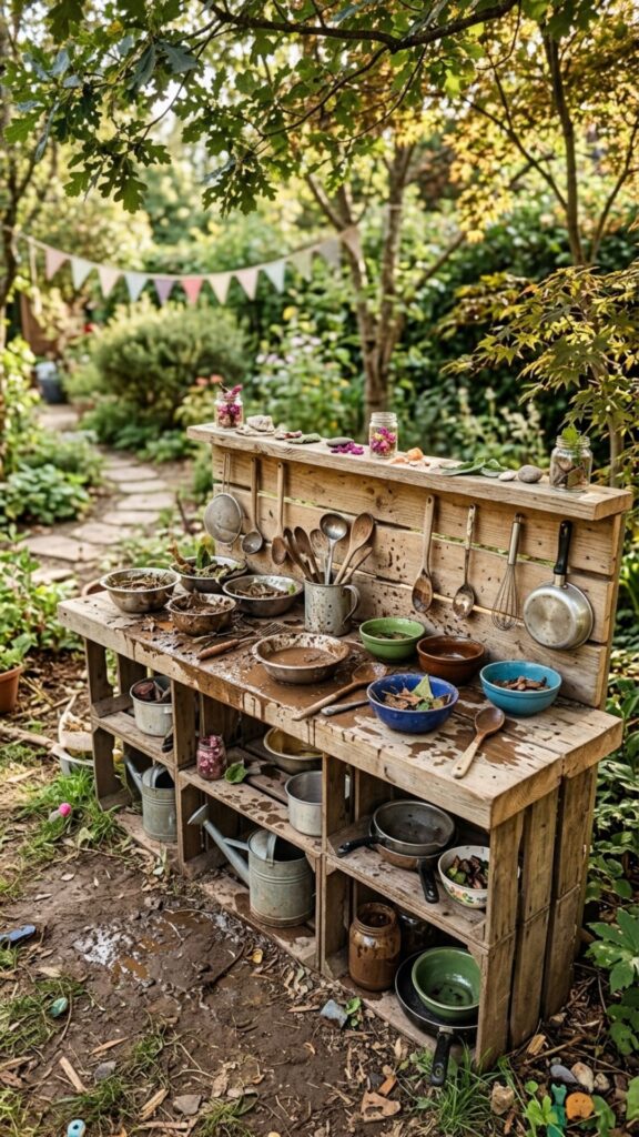 2. A Simple Mud Kitchen Made From Crates
