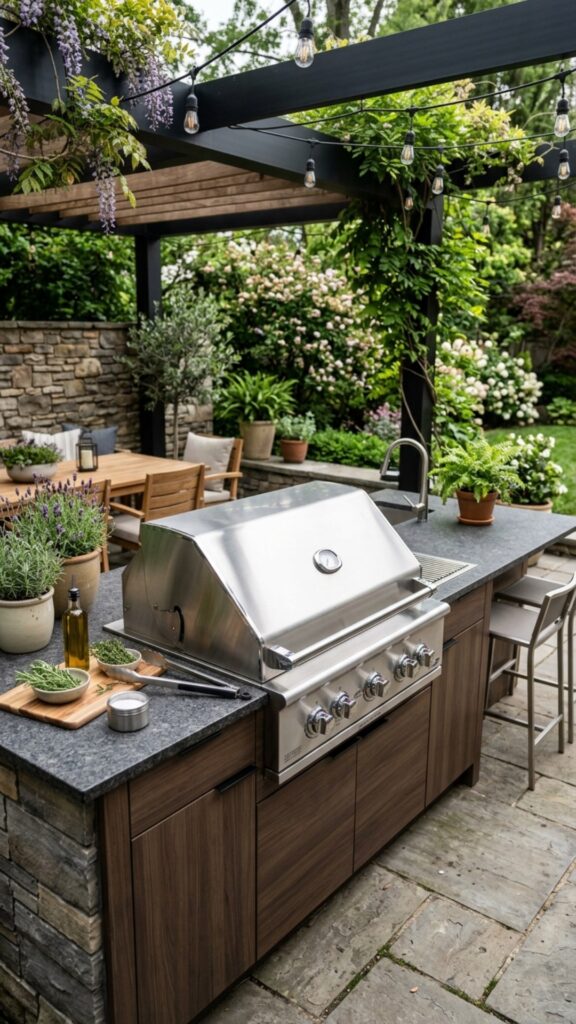 2. Add a Built-In Gas Grill for Everyday Cooking