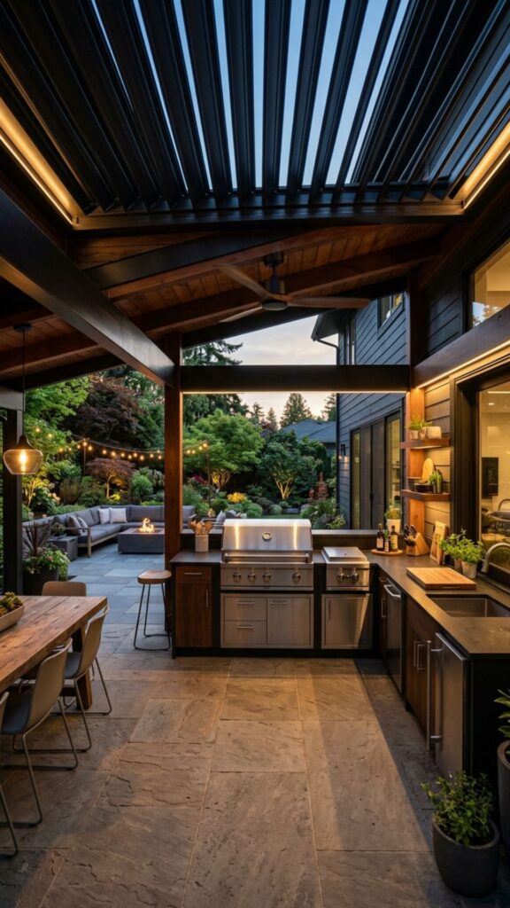 2. Add a Covered Cooking Area Under the Roofline
