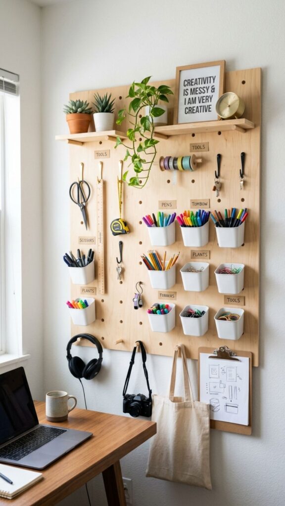 2. Build a DIY Pegboard Organization Wall