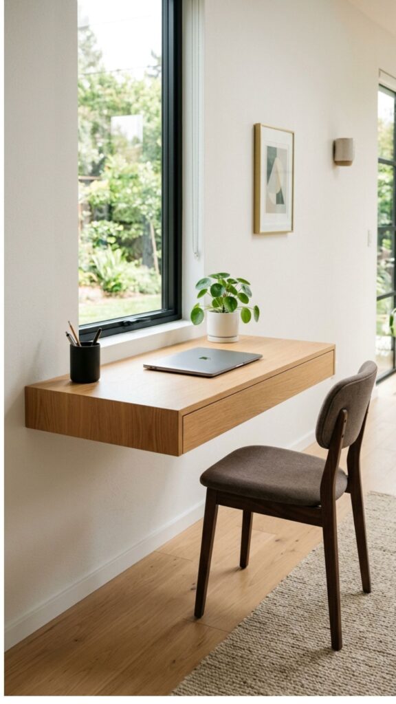 2. Choose a Floating Wall-Mounted Desk