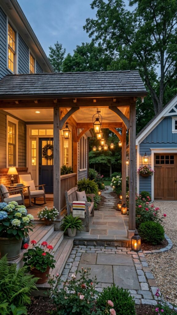 2. Covered Porch Connecting to a Detached Garage