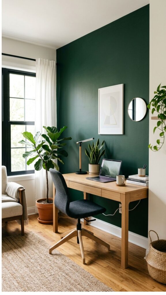 2. Create a Dark Green Accent Wall