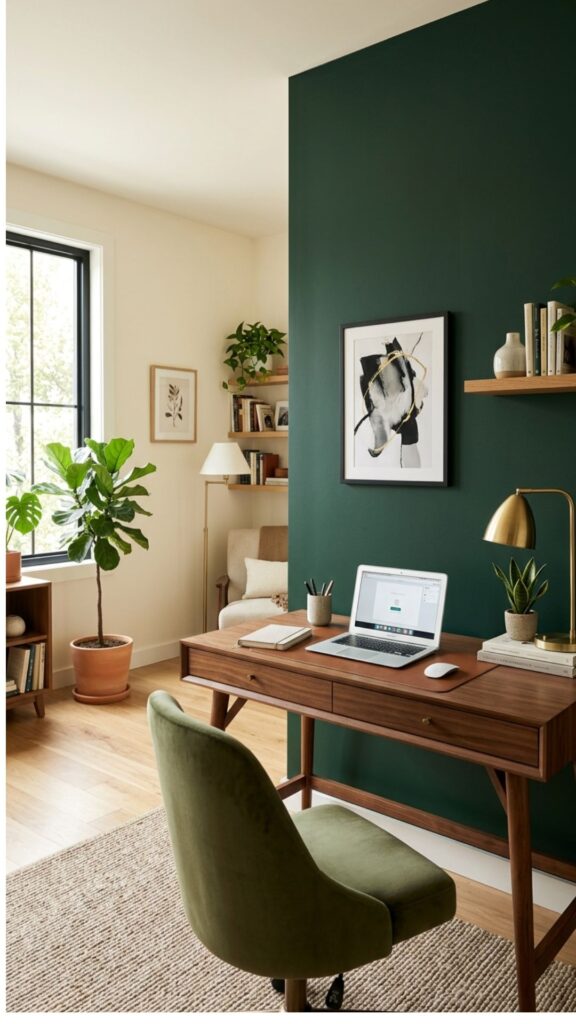 2. Create a Hunter Green Accent Wall