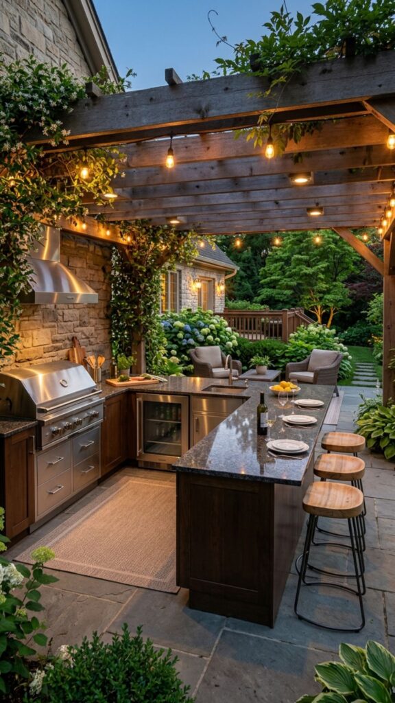 2. Create an L-Shaped Back Porch Kitchen