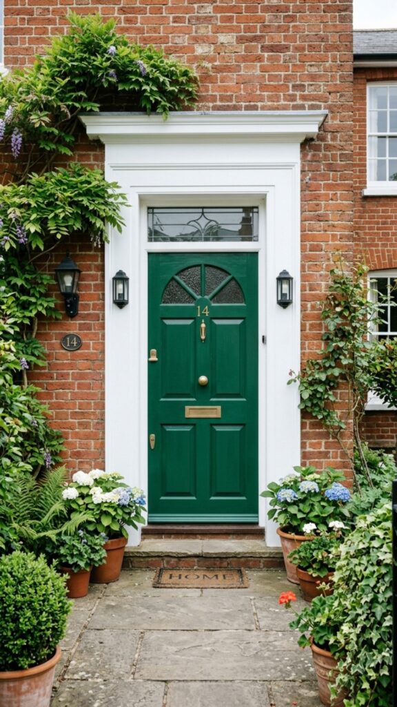 2. Frame the Door With White Trim