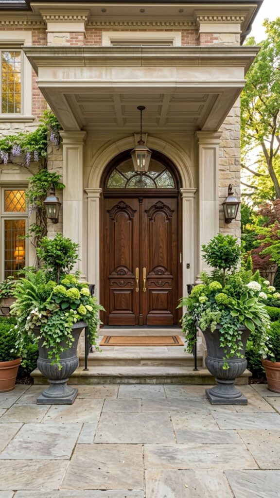 2. Frame the Entry With Symmetrical Planters