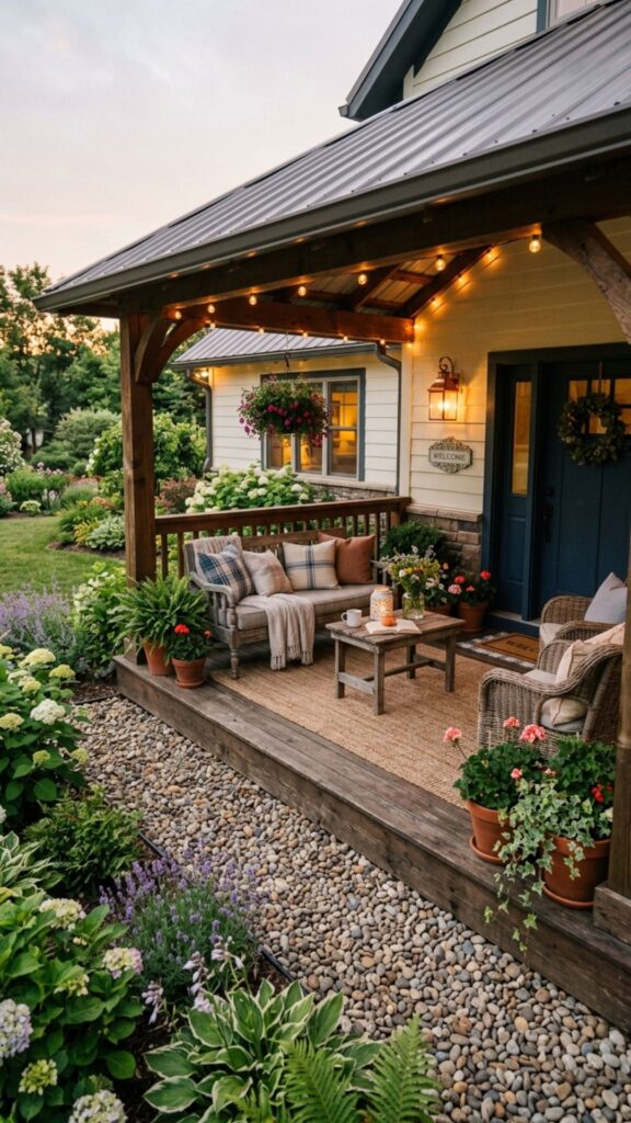 2. Frame the Porch With a Gravel Border