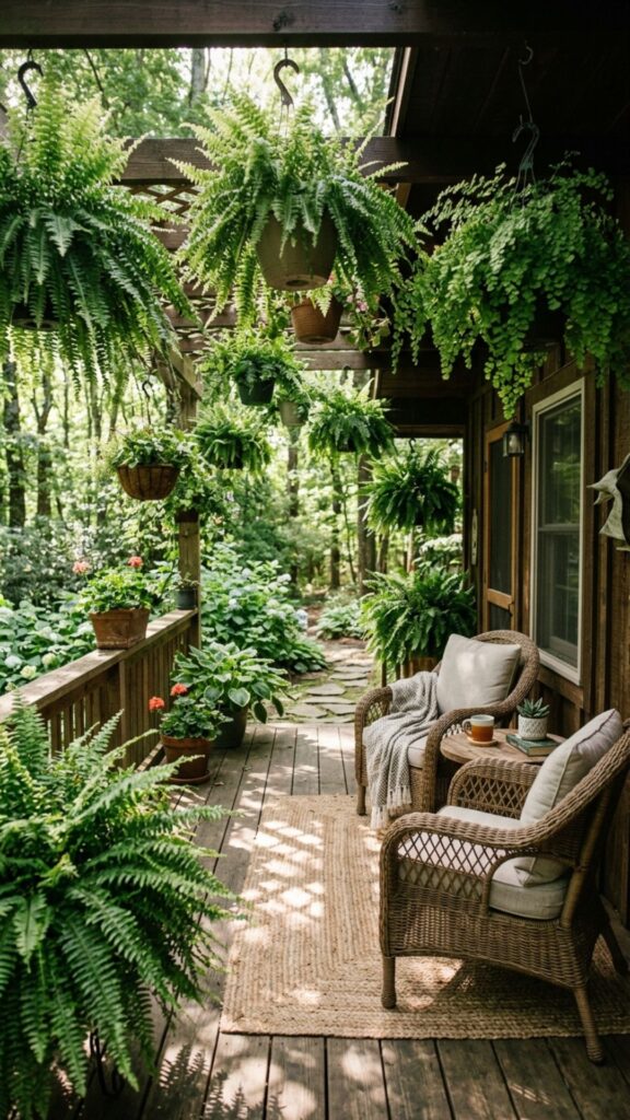 2. Hang Ferns for Lush, Layered Greenery