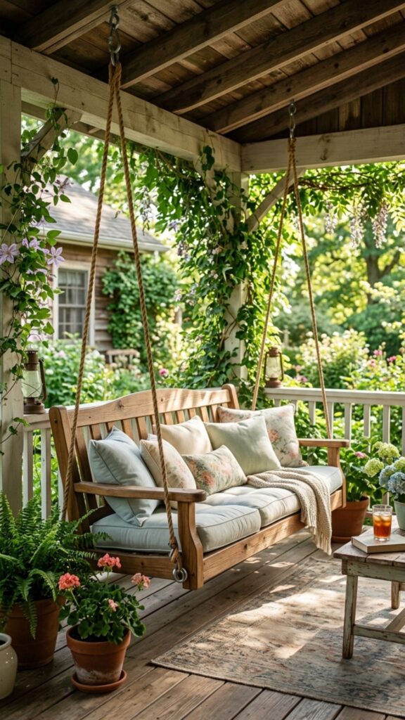 2. Hang a Comfy Porch Swing