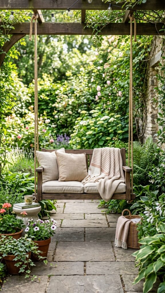 2. Hang a Compact Porch Swing