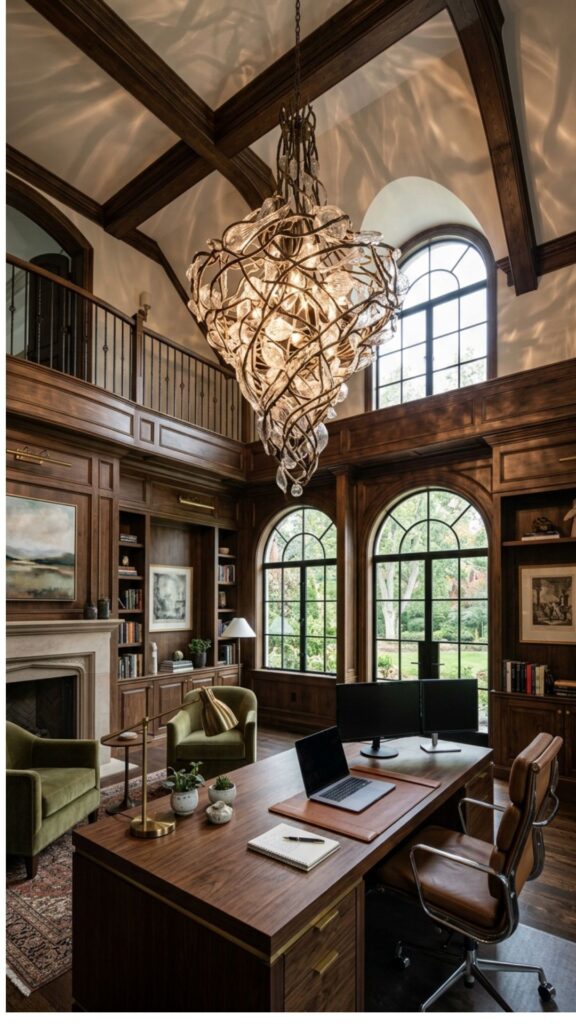 2. Hang an Oversized Statement Chandelier