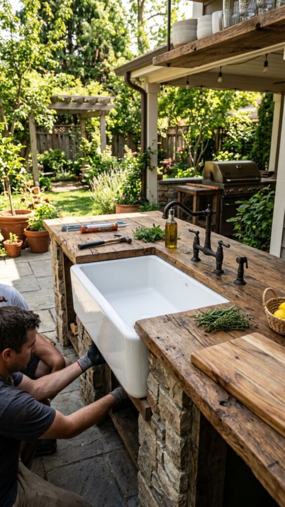 2. Install a Classic Apron-Front Sink
