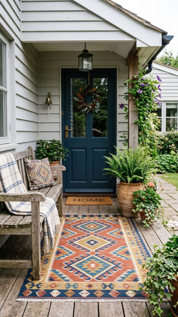 2. Layer a Weather-Ready Outdoor Rug