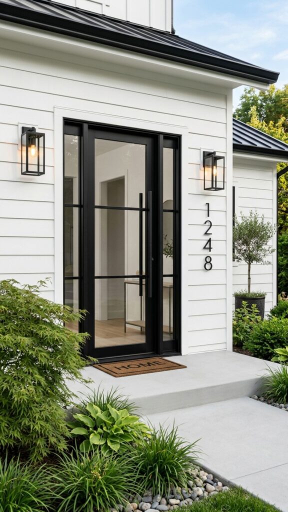 2. Pair Black Framing With a White Porch