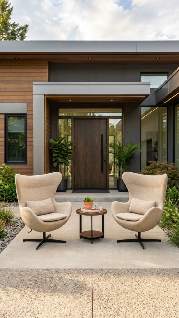 2. Pair Two Egg Chairs for a Symmetrical Look