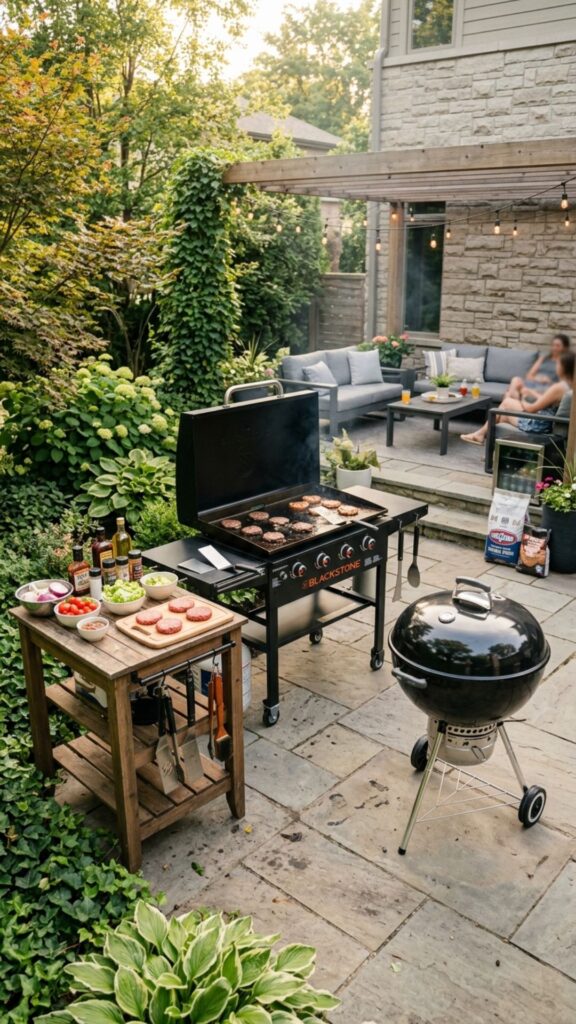 2. Pair a Blackstone With a Charcoal Grill